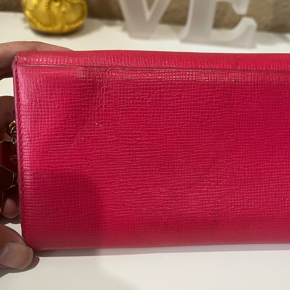 MCM DARK PINK LONG TRIFOLD WALLET - Picture 10 of 16